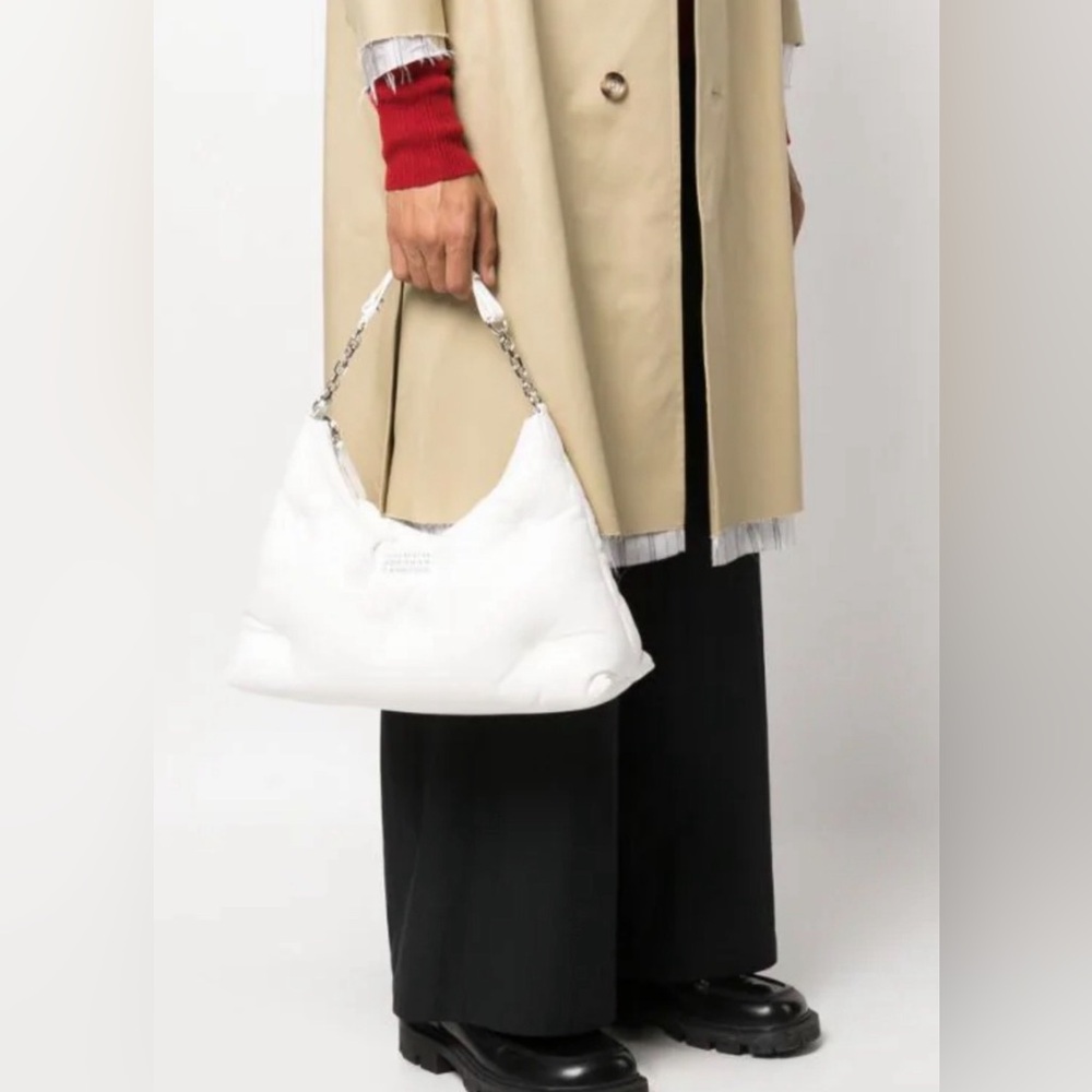 SOLD! SOLD! Maison Margiela Glam Slam Hobo Medium Bag In White Leather Unisex - Picture 1 of 15